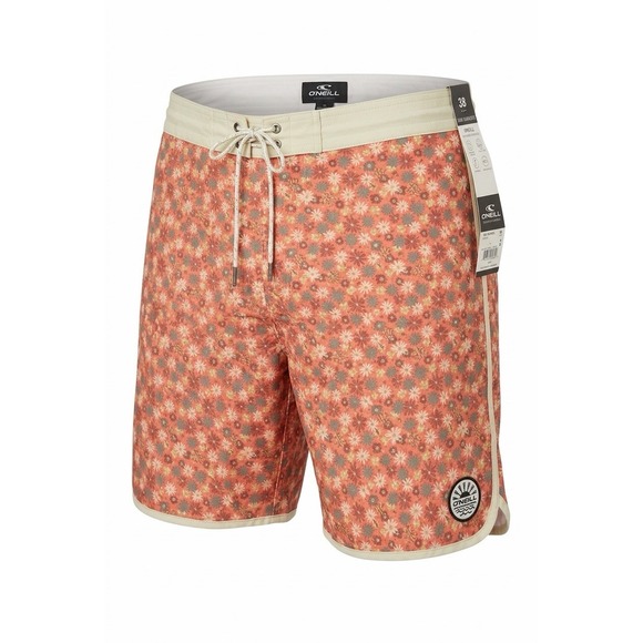 O'Neill Other - O'Neill Mens Cruzer Scallop 18 Board Shorts Orange Floral Hyperfreak Size 38 NEW
